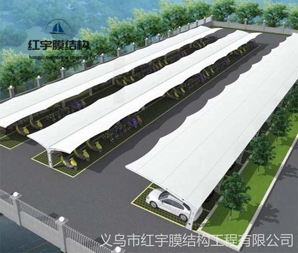 金華膜結構自行車棚如何兼顧遮雨防曬與整體美觀？小區/學校場景解決方案